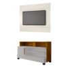 Conjunto Home - Painel e Rack para TV até 42" Pipa - Naturalle/Off White - BC