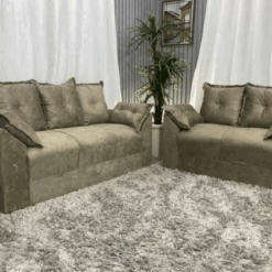 Conjunto de Sofá 2 e 3 Lugares Paris - Marrom Capuccino 609 -  Alpoim Estofados