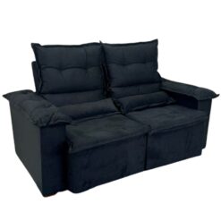 Sofá Retrátil e Reclinável 2 Lugares Pequim 1,80 - Preto - UES