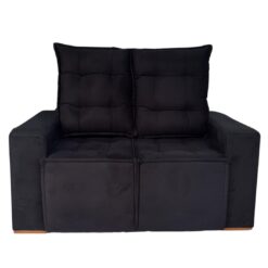 Sofá Retrátil e Reclinável 2 Lugares Grécia 1,40 - Preto - UES