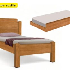 Cama com Auxiliar Solteiro Paris - Nature