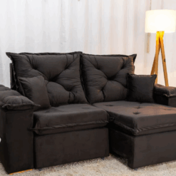 Sofá Retrátil e Reclinável 3 Lugares Porto Madri 2,00 - Veludo Marrom