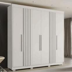 Guarda-Roupa Casal 6 Portas Com Pés Granada - Branco - Sallêto