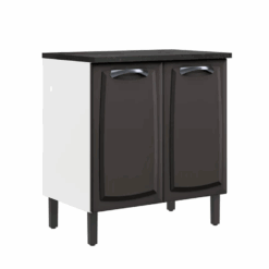 Balcão com tampo 2 Portas New Premium - BALC-80 2PT - Branco/Grafite - Itatiaia