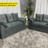 Conjunto de Sofá 2 e 3 Lugares Paris - Cinza Chumbo 606 - Alpoim Estofados