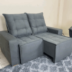 Sofá Retrátil e Reclinável 2 Lugares Grécia 1,40 - Grafite A32 - UES