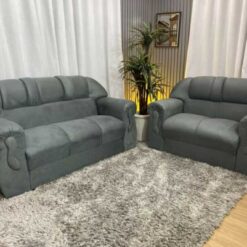 Conjunto de Sofá 2 e 3 Lugares Corsa - Cinza Chumbo 606 - Alpoim Estofados