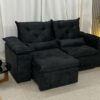 Sofá Retrátil e Reclinável 3 Lugares Athenas Premium 2,00 - Preto 601 - Alpoim Estofados