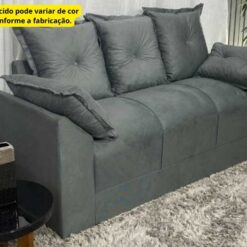 Sofá Paris 3 Lugares - Cinza Chumbo 606 -  Alpoim Estofados