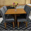 Conjunto Mesa de Jantar Quadrada Salinas Londres 90 x 90 Com 4 Cadeiras cinza - Cinamomo - Cel Móveis