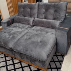 Sofá Retrátil e Reclinável 3 Lugares Toronto 2,10m - Cinza Chumbo 4053