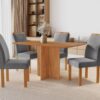 Conjunto Mesa de Jantar Retangular Salinas Londres 120 x 80 Com 4 Cadeiras Cinza - Cinamomo - Cel Móveis