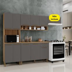 Kit Cozinha Modulada 3 Peças New Master - Cinamomo/Grafite - ATM
