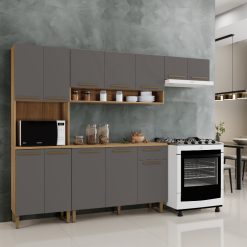 Kit Cozinha Completa Modulada 4 Peças New Master - Cinamomo/Grafite - ATM