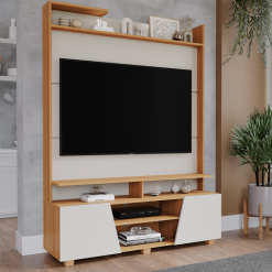 Estante Home para TV até 55" Master - Off White/Nature - PMB
