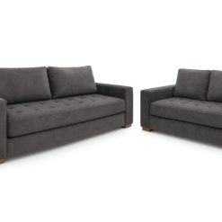 Conjunto de Sofá 2 e 3 Lugares Malta - Cinza 120B - Araujo Estofados