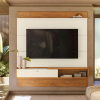 Painel Home Suspenso para TV até 65" Triunfo - Off White/Canela - Mobler