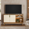 Rack Bancada para TV até 55 polegadas Vitória - Canela/Off White - Mobler