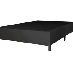 Kit Casal - Colchão Molas Nanolastic Elegant Ortobom + Base Box inteiro Corino Preto Dream - 138 x 188 x 65