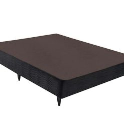 Kit Casal Ortobom - Colchão Physical Mega Resistente + Base Casal Camurça Preto 138 x 188 x 52