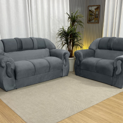 Conjunto de Sofá 2 e 3 Lugares Corsa - Cinza 502 - Alpoim Estofados