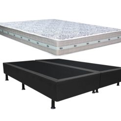 Kit Queen - Colchão Queen Royal de Molas Ensacadas + Base Queen Box Universal Preto Nosso sonho - 158 x 198 x 60