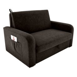 Sofá-Cama com baú 2 Lugares Daiane - Marrom Escuro 256 - Matrix