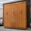 Guarda-roupa Casal 6 portas e 2 gavetas Com pés Copacabana - Cinamomo - BNT