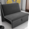 Sofá-Cama Sem Braço Malú - Veludinho Cinza Escuro - Matrix
