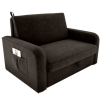Sofá-Cama com baú 2 Lugares Daiane - Linho Marrom Escuro - Matrix