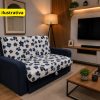 Sofá-Cama com baú 2 Lugares Daiane - Azul/Floral - Matrix