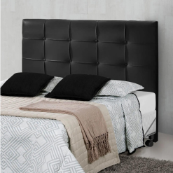 Cabeceira Casal para Cama Box Janne 1,40 - Corino Preto 05  - RAE