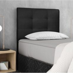 Cabeceira Solteiro para Cama Box Janne 0.90 - Corino Preto 05 - RAE