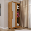 Guarda-Roupa Solteiro Modulado Canto 1 Porta Fortaleza - Cinamomo/Off White - Sallêto