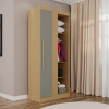 Guarda-Roupa Solteiro Modulado Canto 1 Porta Fortaleza - Jequitiba/Granizo - Sallêto