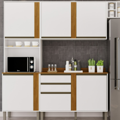 Kit Cozinha Modulada 3 Peças Pérola - Branco/Cinamomo - Sallêto