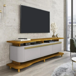 Rack para TV até 75" Guarapari - Naturalle/Off White - BC