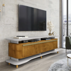 Rack para TV até 75" Guarapari - Off White/Naturalle - BC