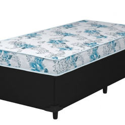 Kit Solteiro - Colchão Solteiro Dream Soft Ortobom + Base Box Corino preto Dream - 88 x 188 x 60