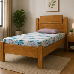 Kit solteiro - Cama Solteiro Paris Nature Gabrielli + Colchão Solteiro Dream Soft  88 x 188 x 12 - Ortobom