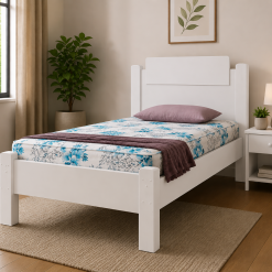 Kit solteiro - Cama Solteiro Paris Branco Gabrielli + Colchão Solteiro Dream Soft  88 x 188 x 12 - Ortobom