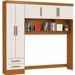 Guarda-Roupa Casal Modulado 5 Portas  - Cinamomo/Off White - CRM