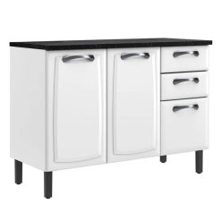 Balcão com tampo 3 Portas 2 Gavetas New Premium - BALC-120 3PT2GV - Branco - Itatiaia