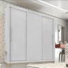 Guarda-Roupa Casal Sem Espelho e sem pés 3 Portas de Correr Linhares - Branco - Sallêto