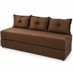 Sofá-Cama Bicama Sofanete 03 Lugares Luxo - Marrom - Bio Flex