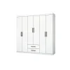 Guarda-Roupa Casal 6 Portas 2 gavetas sem pés Áries - Branco - CRM