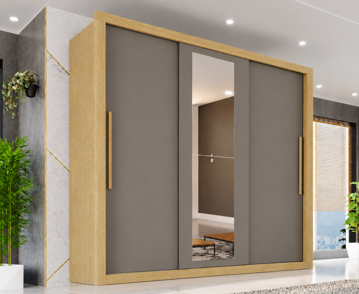 Guarda-roupa moderno com base contínua